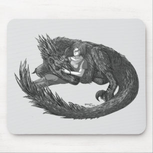 Sleepy Dinosaur Mousepad