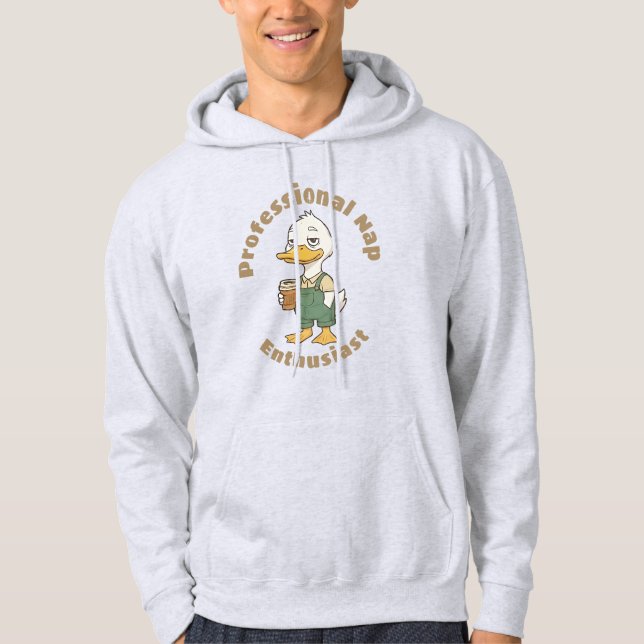 Sleepy Duck – Professional Nap Enthusiast Hoodie (Vorderseite)