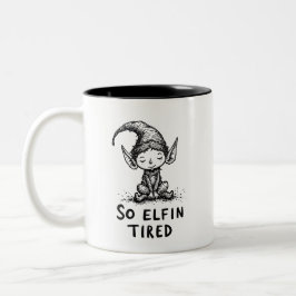 Sleepy Elf Weihnachten - für Weihnachtsmann Zweifarbige Tasse