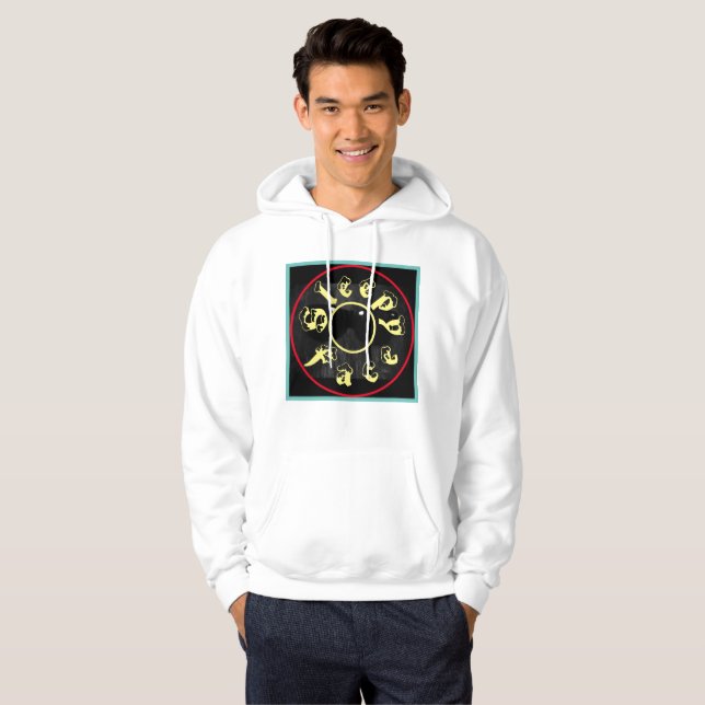 Sleepy Face: Weiß - Unisex Hooded Sweatshirt (Vorne ganz)