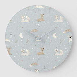 Sleepy Fawn Night Wall Clock Große Wanduhr