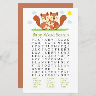Sleepy fox Baby Shooter Word Search Game
