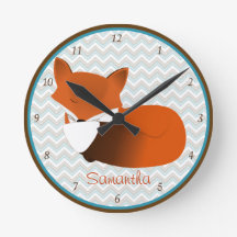 Sleepy Fox Personalisiert Wall Clock