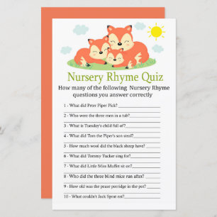 Sleepy Fuchs Kinderzimmer Rhyme Quiz Kinderduschen