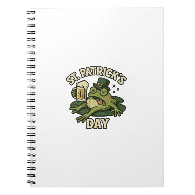 Sleepy Funny Frog St.Patrick's Day Notizblock (Vorderseite)