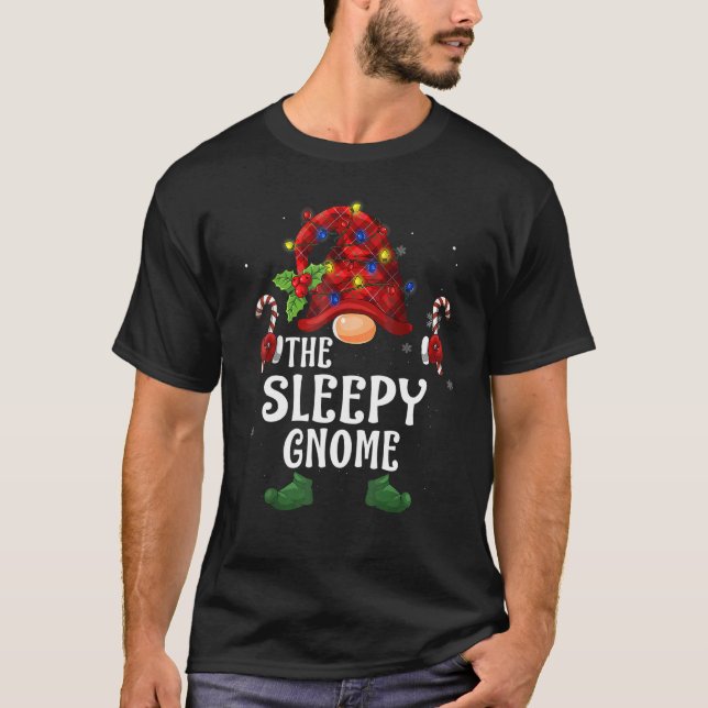 Sleepy Gnome Buffalo Kariert Matching Family Chris T-Shirt (Vorderseite)