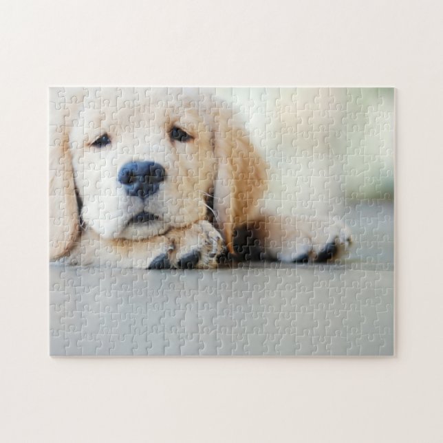 Sleepy Golden Retriever Puppy Puzzle (Horizontal)