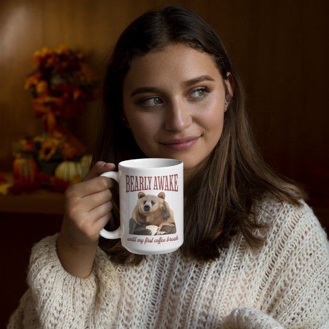 Sleepy Grizzly Bear Coffee Lovers Pub Kaffeetasse (Von Creator hochgeladen)