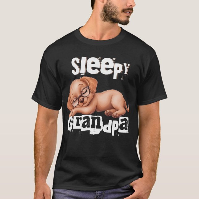 Sleepy Großpa Labrador Großvater Labrador Hundelie T-Shirt (Vorderseite)