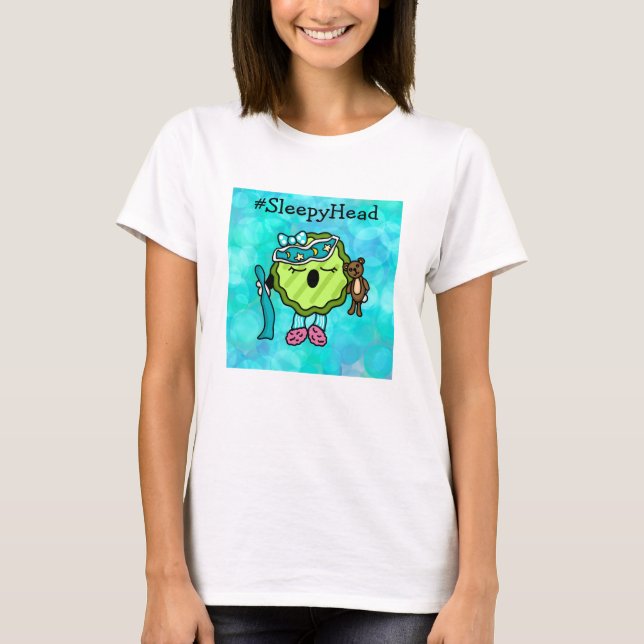Sleepy Head Pickle | Funny Cartoon Pickles T-Shirt (Vorderseite)