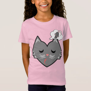 Sleepy Heart Gray Kitty Dreams T-Shirt