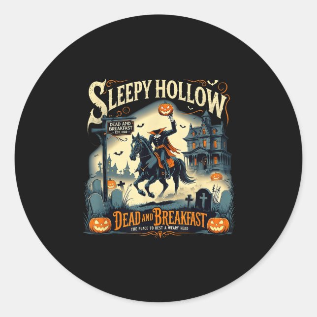 Sleepy Hollow Breakfast Soky Halloween  Runder Aufkleber (Vorderseite)