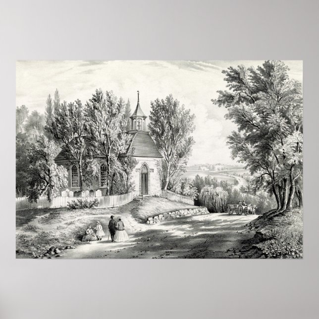 Sleepy Hollow Church Near Tarrytown NY - 1867 Poster (Vorne)