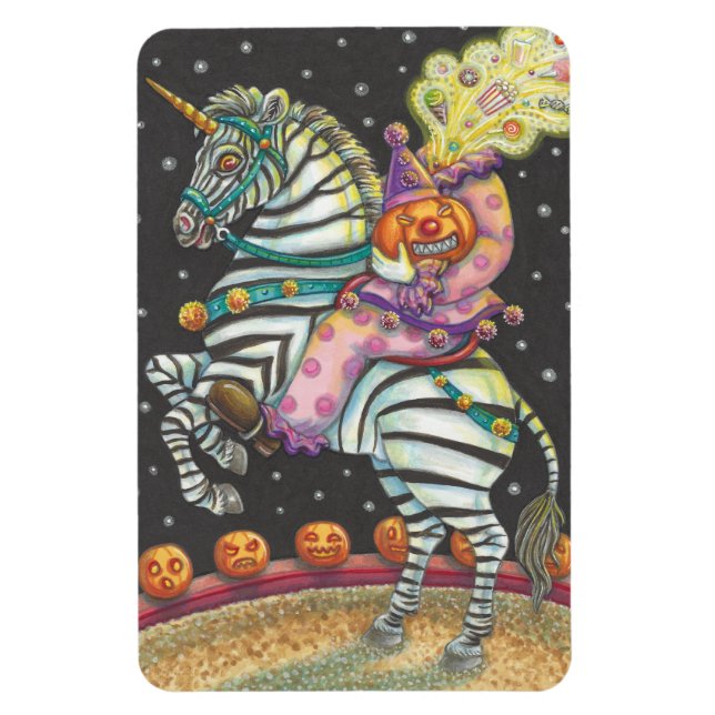 SLEEPY HOLLOW CIRCUS CLOWN RIWN UNICORN ZEBRA MAGNET (Vertikal)