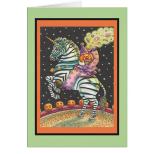 SLEEPY HOLLOW CIRCUS CLOWN, ZEBRA NOTE CARD Blank
