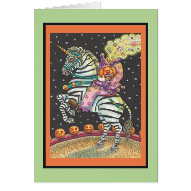 SLEEPY HOLLOW CIRCUS CLOWN, ZEBRA NOTE CARD Blank (Vorne)
