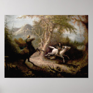 Sleepy Hollow Headless Horseman Gerahmte Kunst Poster