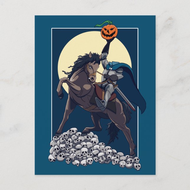 Sleepy Hollow Headless Horseman | Halloween Postkarte (Vorderseite)
