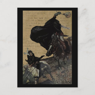 Sleepy Hollow Headless Horseman und Ichabod Postkarte