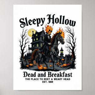 Sleepy Hollow Horseman Halloween Spooky Season Vin Poster