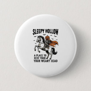 Sleepy Hollow Kopf-loser Reiter Vintage Halloween  Button