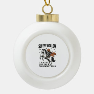 Sleepy Hollow Kopf-loser Reiter Vintage Halloween  Keramik Kugel-Ornament