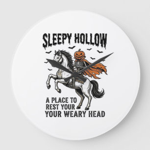Sleepy Hollow kopfloser Reiter Vintage Halloween Große Wanduhr