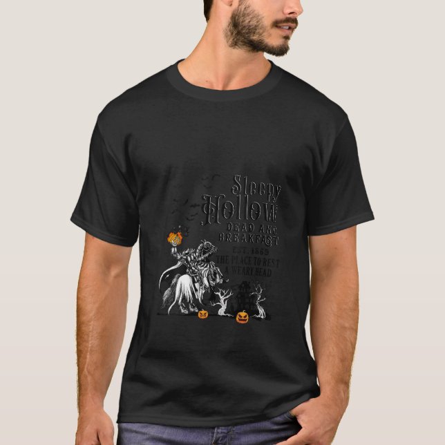 Sleepy Hollow Retro Vintager, kopfloser Saal T-Shirt (Vorderseite)