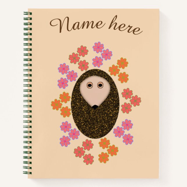 Sleepy Igel und Blume SpiralNotebook Notizbuch (Vorderseite)