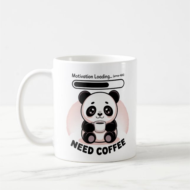 Sleepy Kawaii Panda Motivation Loading  Kaffeetasse (Links)