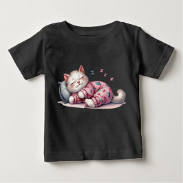 Sleepy Kitten Baby Fine Jersey T - Shirt