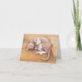 Sleepy Kitty Cat Art Note Card Karte