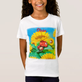 Sleepy Ladybug in Sonnenblumen T Shirt