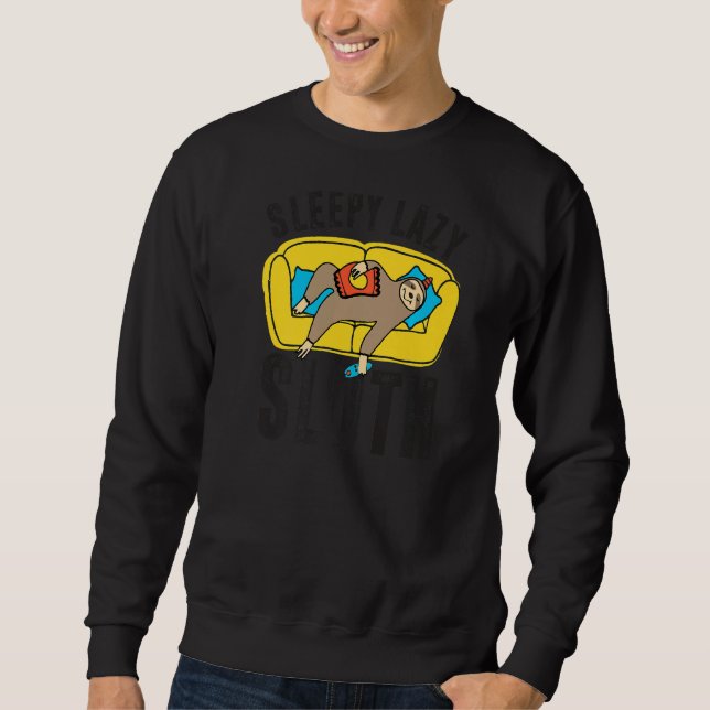 Sleepy Lazy Sloth Süße Tier Funny Sloth Sweatshirt (Vorderseite)