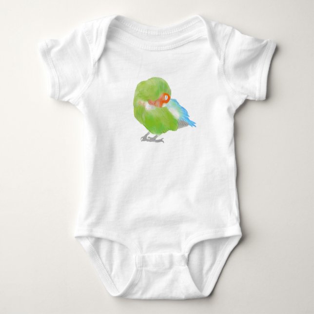Sleepy Lovebird Baby Strampler (Vorderseite)