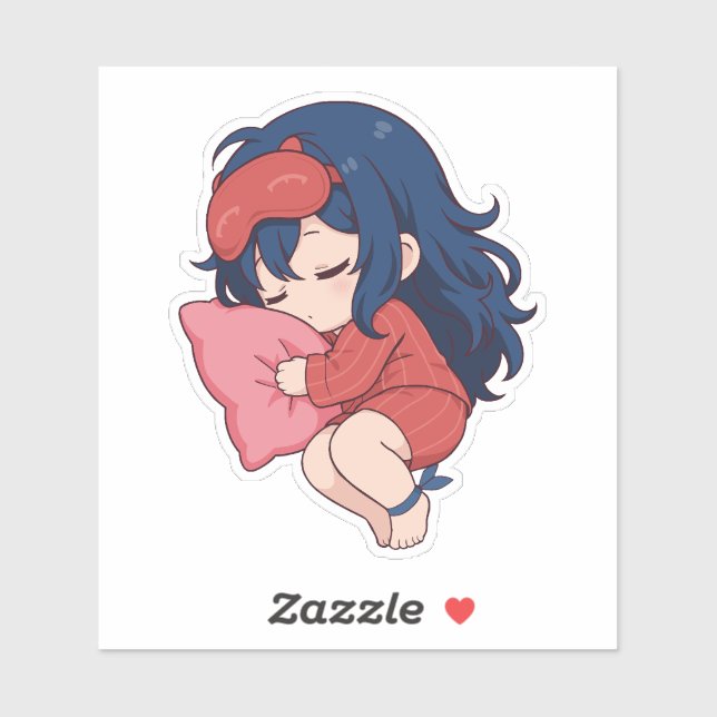 Sleepy Mita Chibi Cute Anime Aufkleber (Blatt)
