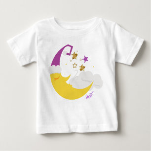 Sleepy Moon Lila Hat & Gold Stars Baby T-shirt