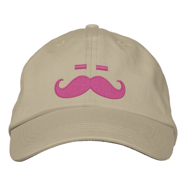Sleepy Mustache PINK Bestickte Kappe (Vorderseite)