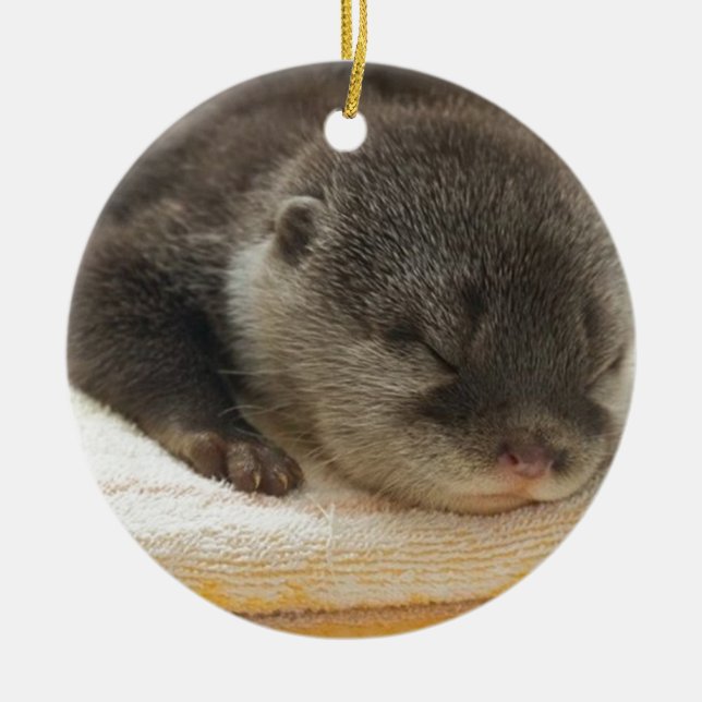 Sleepy Otter Keramikornament (Vorne)