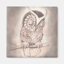 Sleepy Owl Magnet