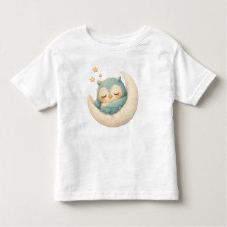 Sleepy Owl on the Moon  Kleinkind T-shirt