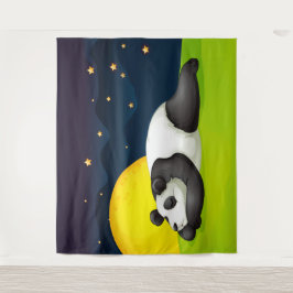 Sleepy Panda Extra Large Tapestory Wandteppich
