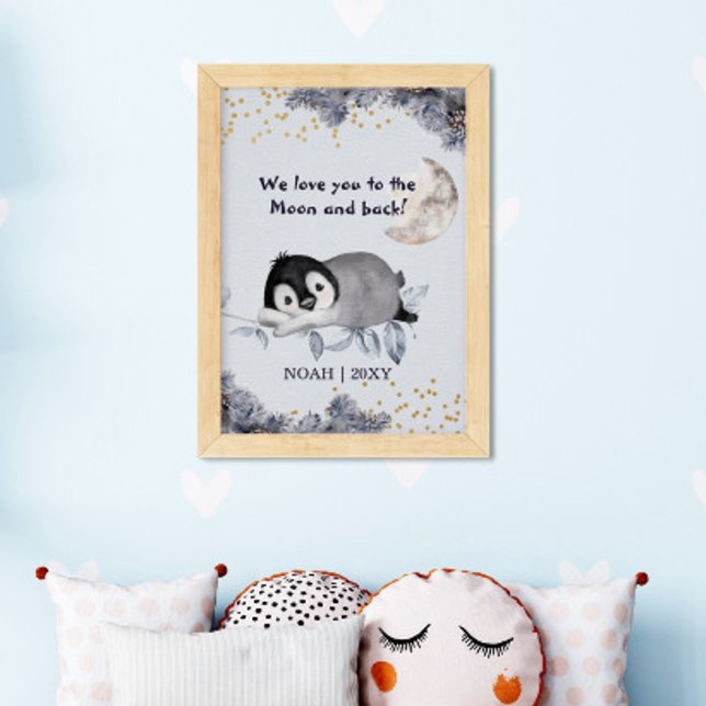 Sleepy Penguin Winter Baby Kinderzimmer Poster (Von Creator hochgeladen)
