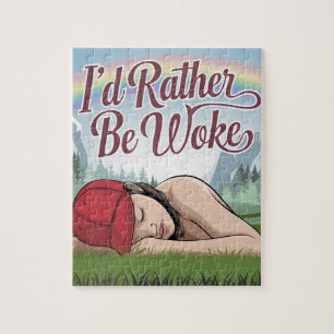 Sleepy Person eher Geweckt Berg-Regenbogen Puzzle