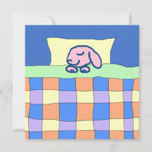 Sleepy Pink Bunny Sweet Dream Card Feiertagskarte