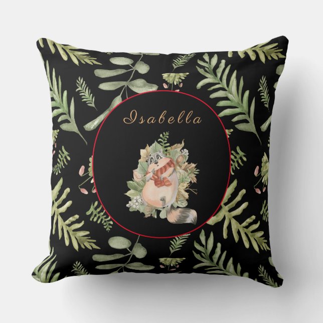 Sleepy Raccoon Anpassen von Text, Farbe 20"X20" Kissen (Vorderseite)