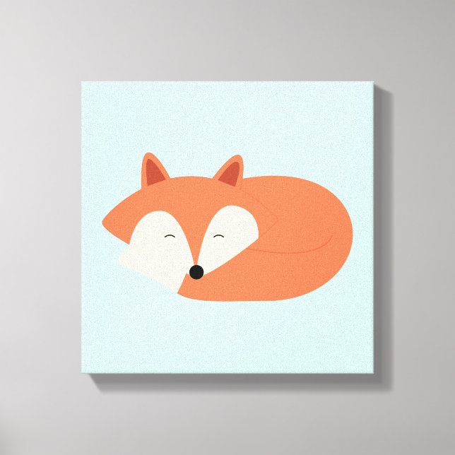 Sleepy Red Baby Fox Leinwanddruck (Vorderseite)