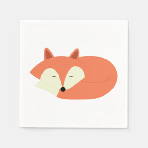 Sleepy Red Fox Serviette