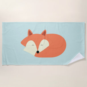 Sleepy Red Fox Strandtuch