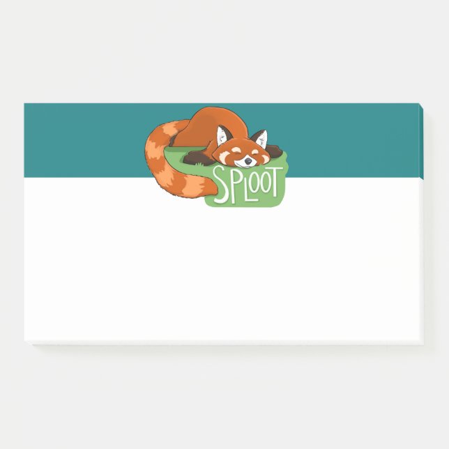 Sleepy Red Panda Post-It Notes Klebezettel (Vorderseite)
